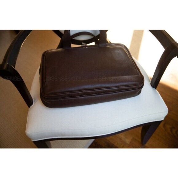 Brunello Cucinelli briefcase brown leather work bag Men's gift - Picture 4 of 12